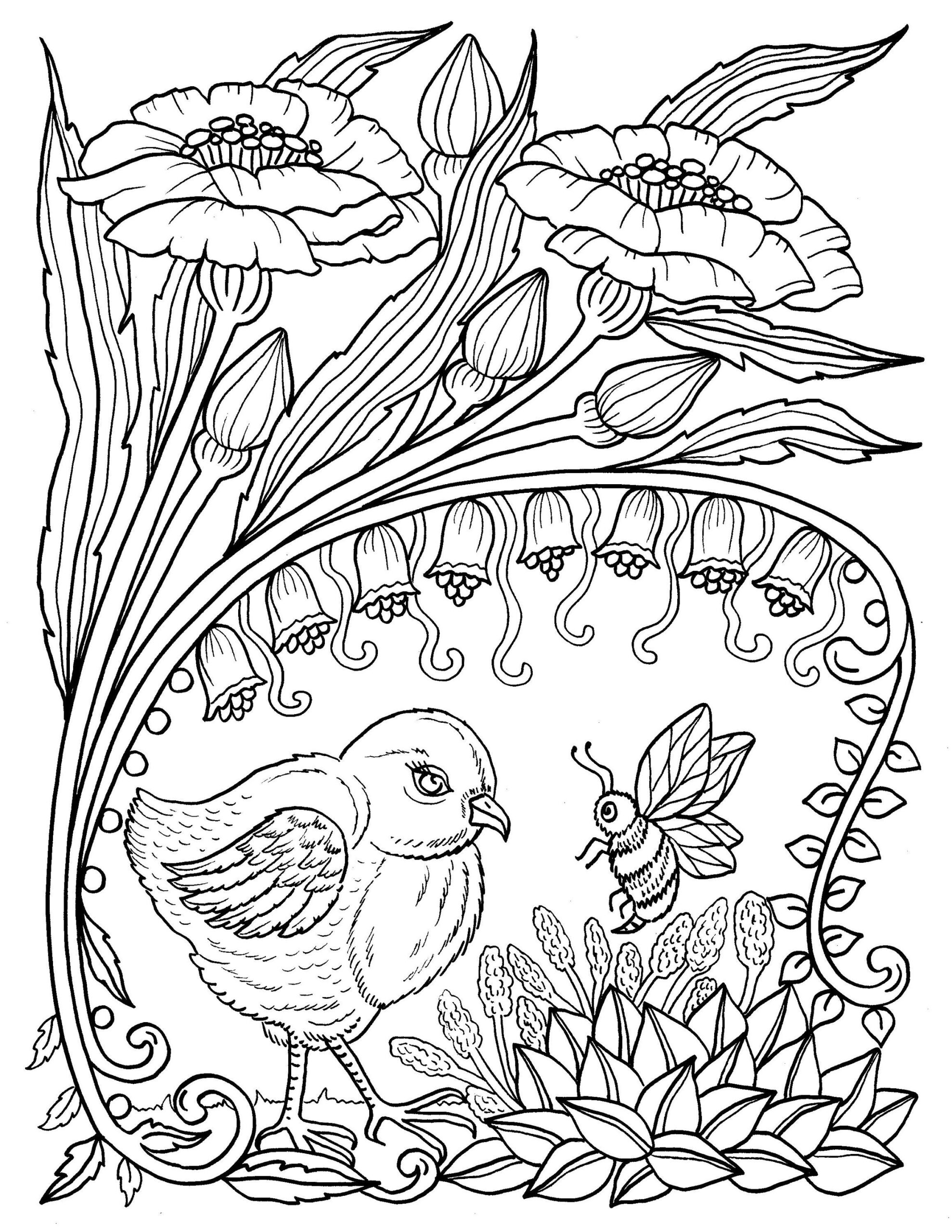 spring animal coloring pages