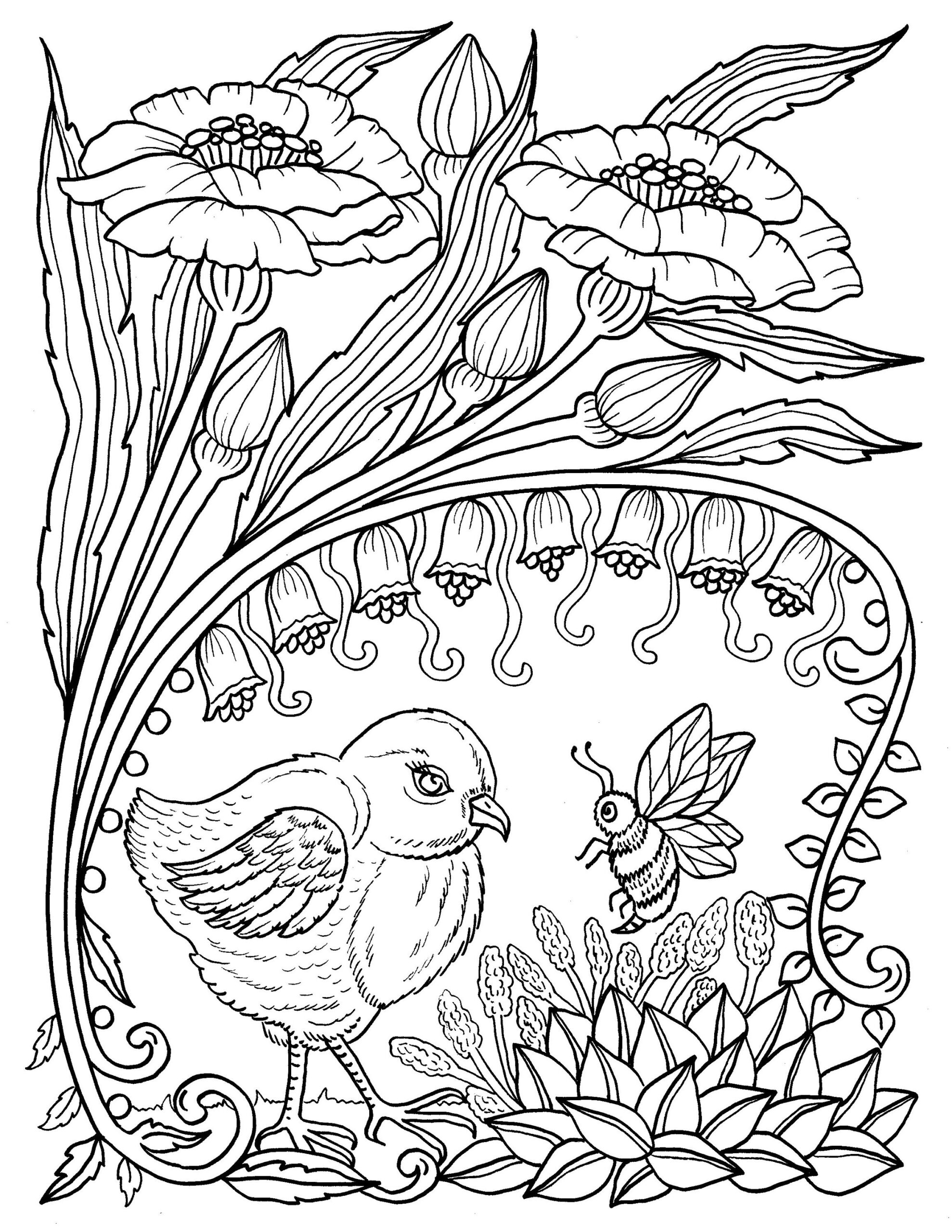 spring animals coloring pages