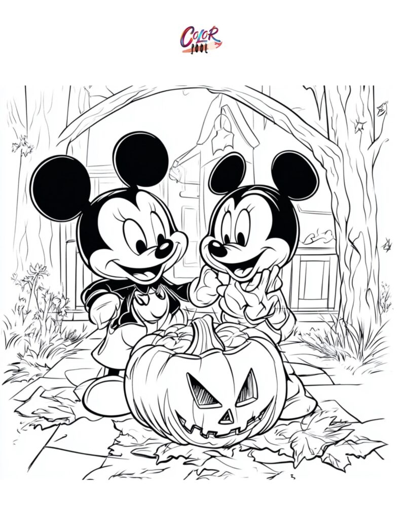 halloween cartoon characters coloring pages