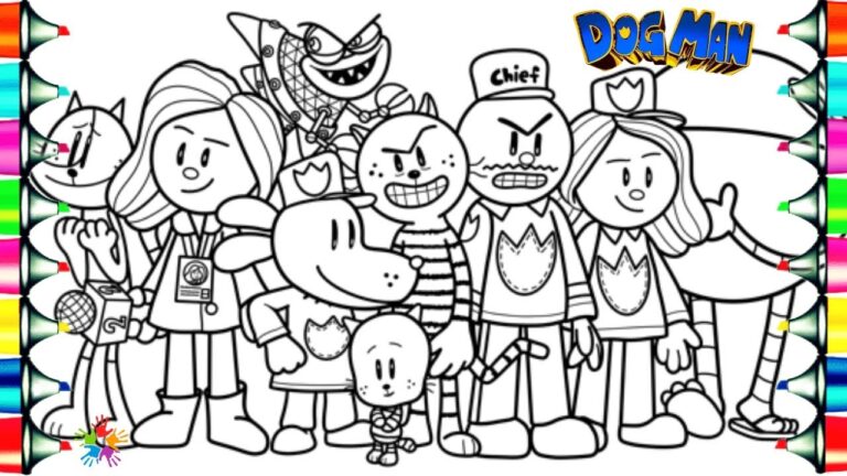 Dog Man Movie New Coloring Pages How To Color All Main Characters From DogMan NCS Music YouTube