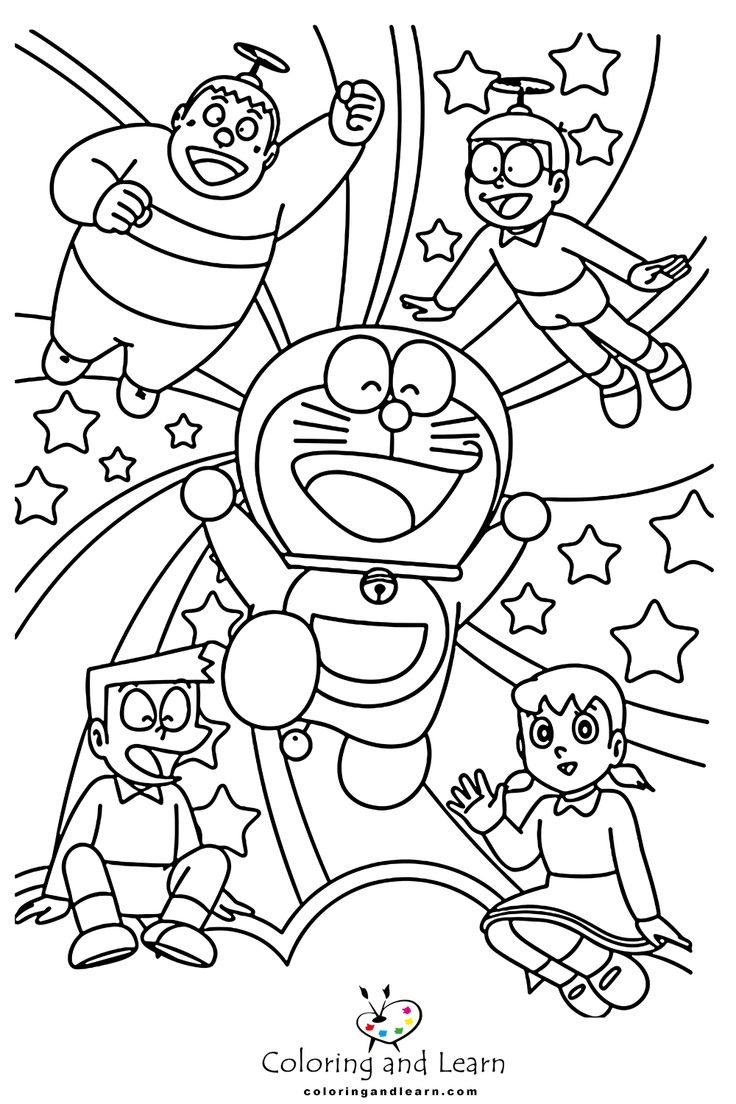 Doraemon Coloring Pages Coloringandlearn