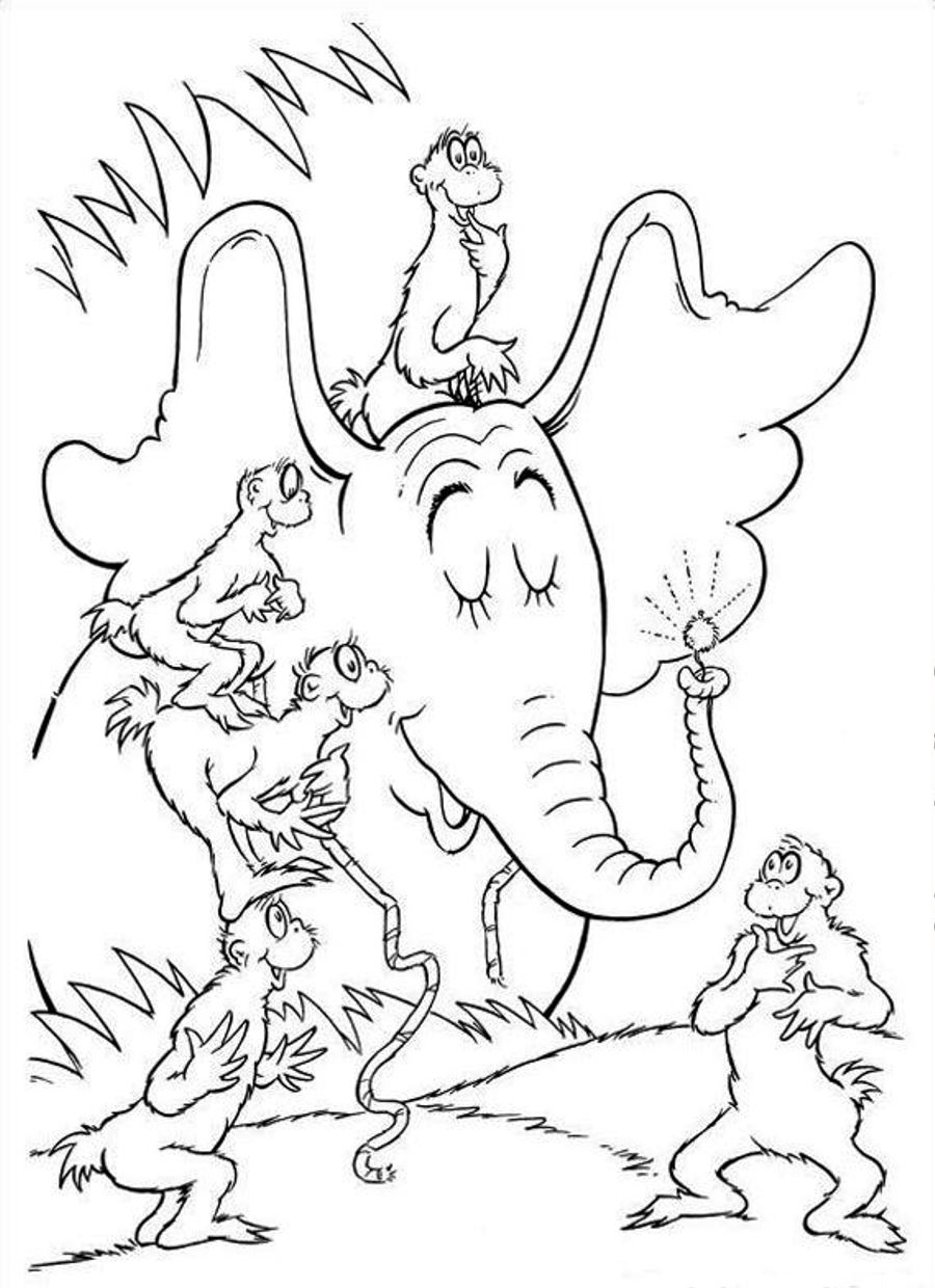 dr seuss characters coloring pages printable