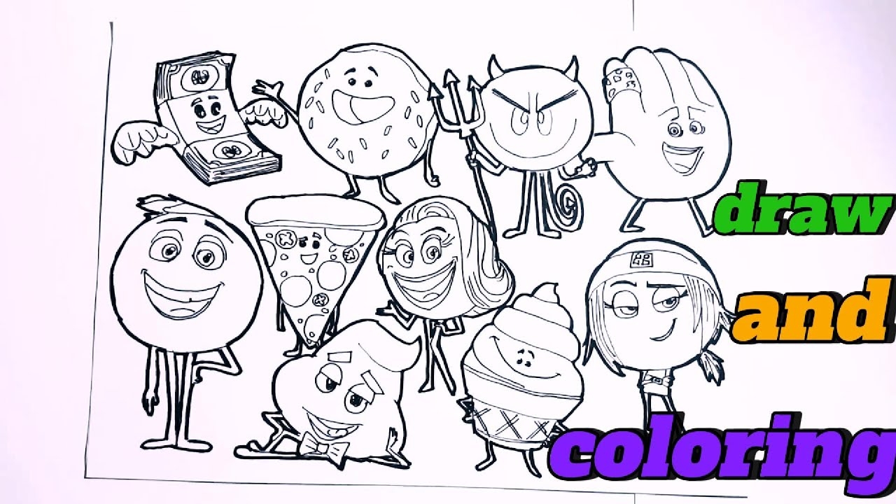 emoji movie characters coloring pages