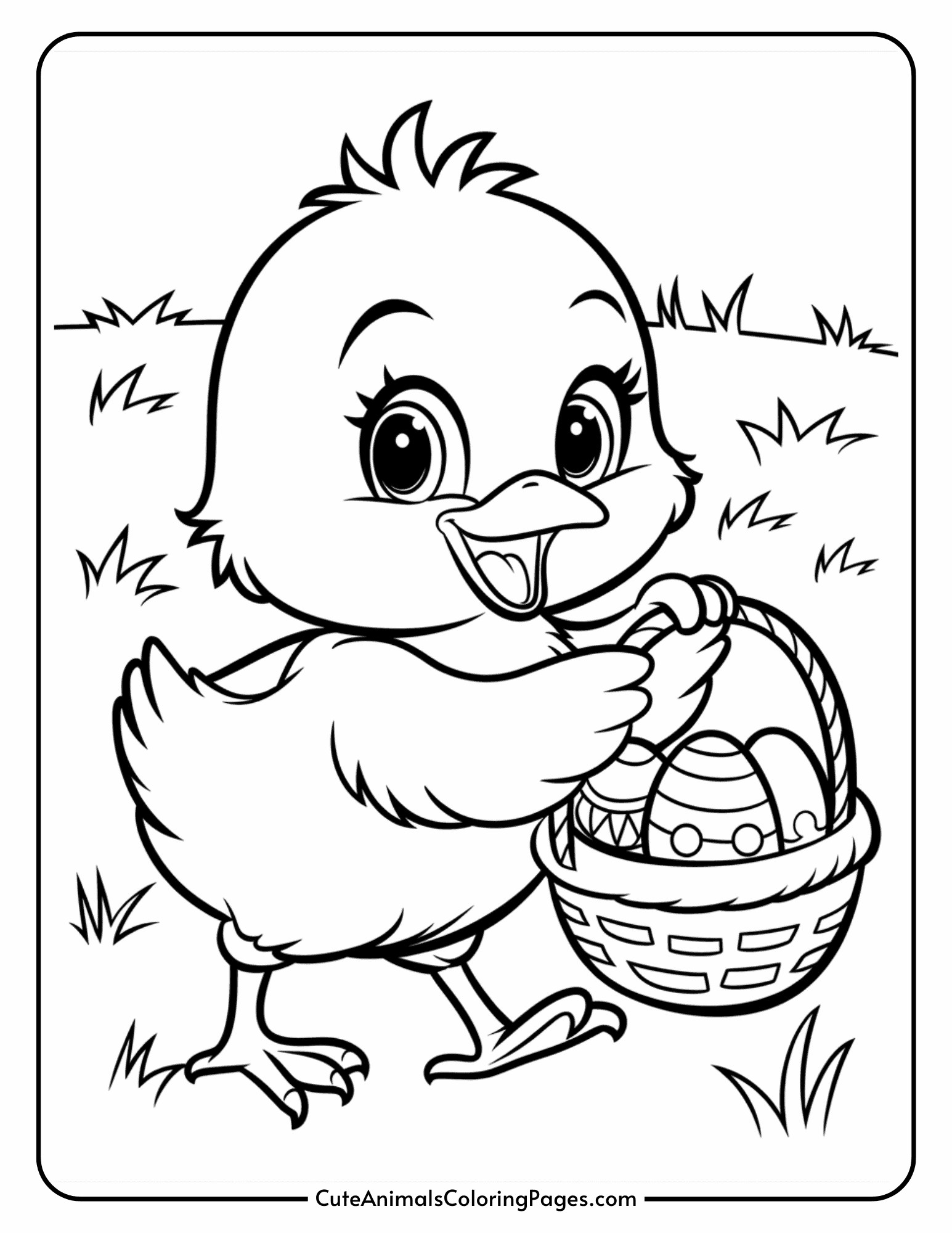 Easter Chick Coloring Pages 15 Free Printable PDF Pages Cute Animals Coloring Pages