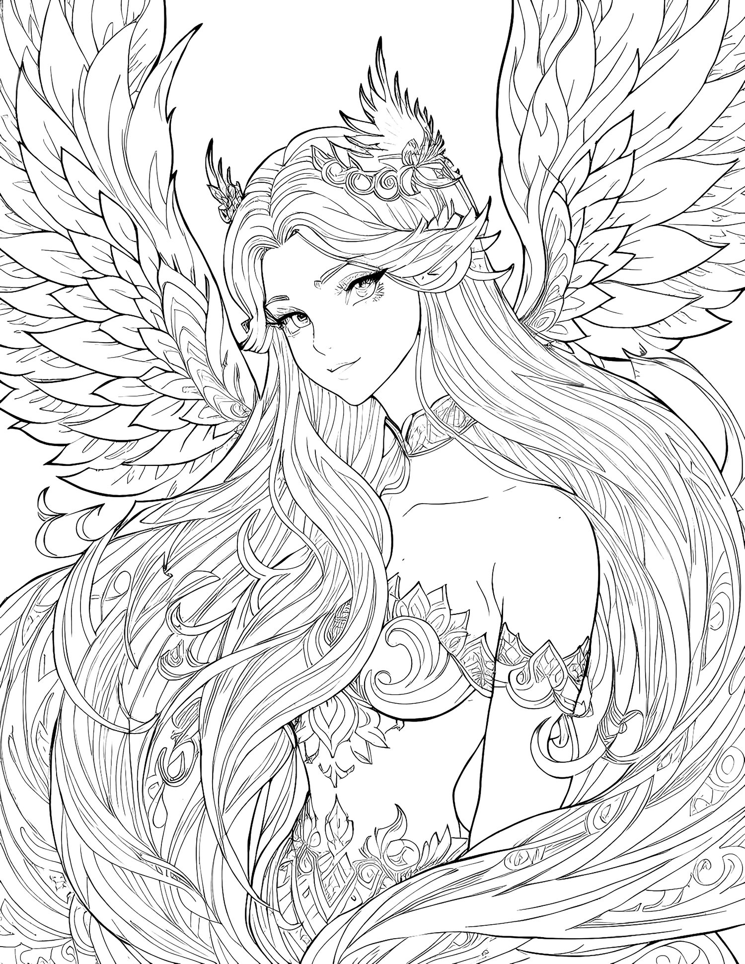 Fairy And Phoenix Coloring Pages Payhip