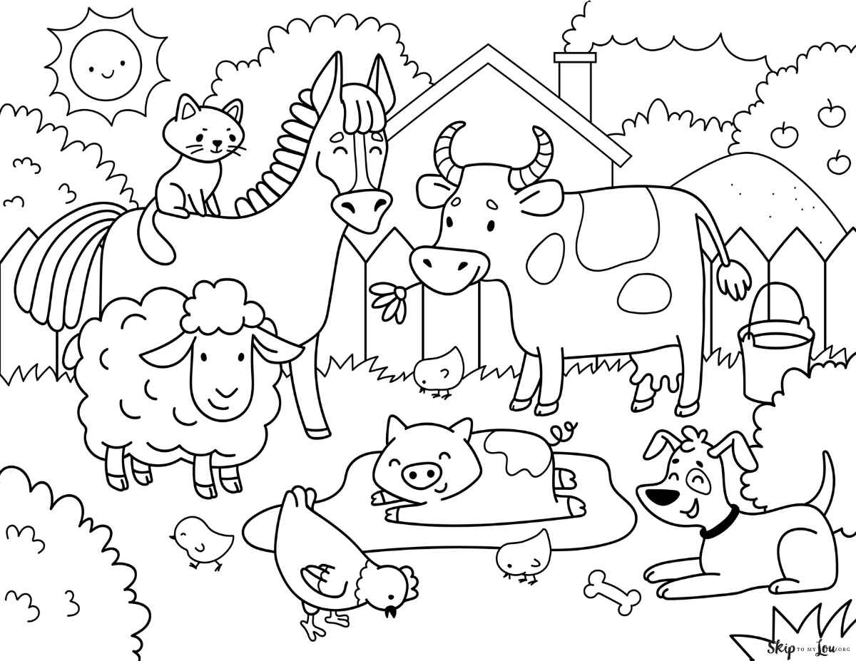 Farm Animal Coloring Pages Free PDF Printables Farm Animal Coloring Pages Free PDF Printables