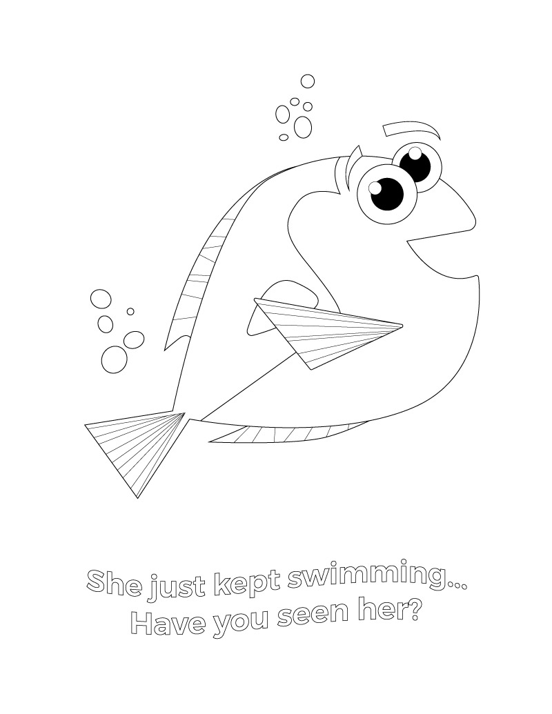 finding dory characters coloring pages
