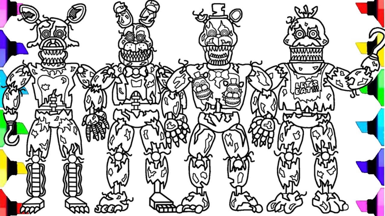Five Nights At Freddy s How To Color FNAF Nightmare Animatronics New Coloring Pages NCS Music YouTube