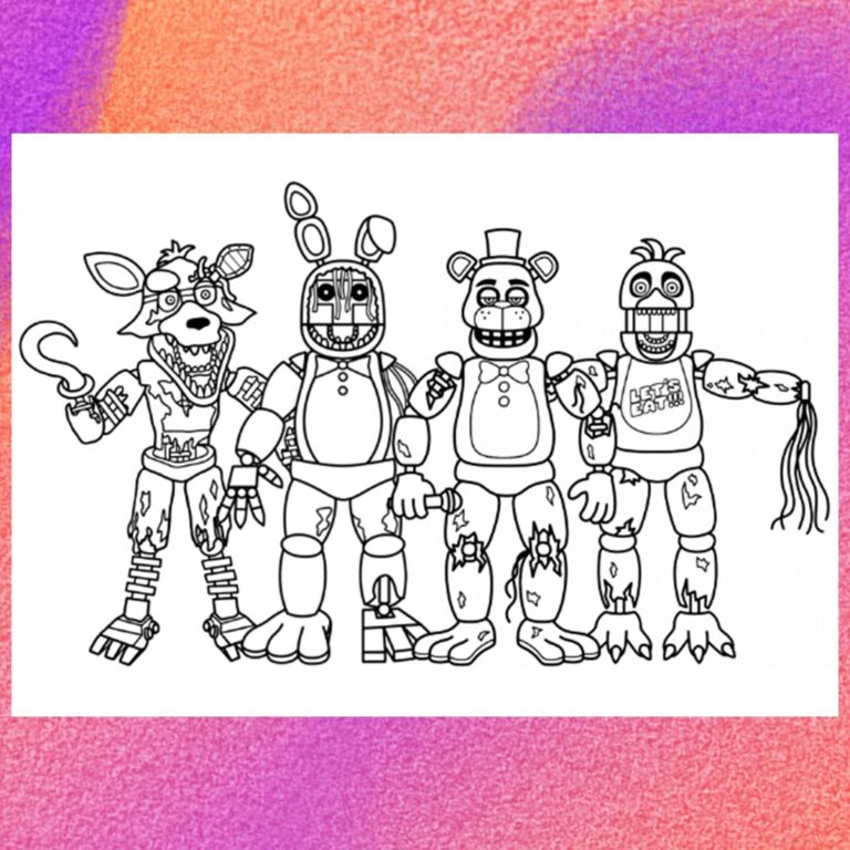 Five Nights Coloring Page A4 PNG PDF digital Download Etsy