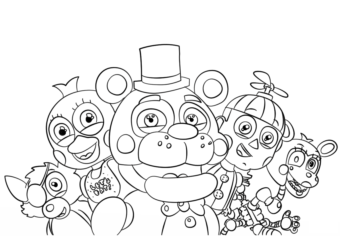 cute fnaf coloring pages all characters