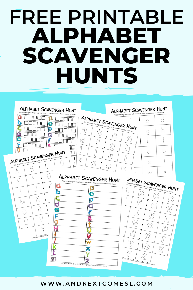 Free Alphabet Scavenger Hunt Printables And Next Comes L Hyperlexia Resources