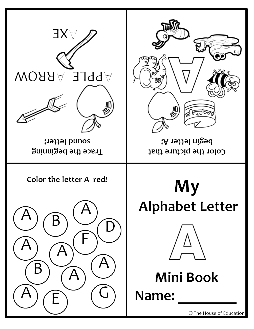 alphabet mini books printable free