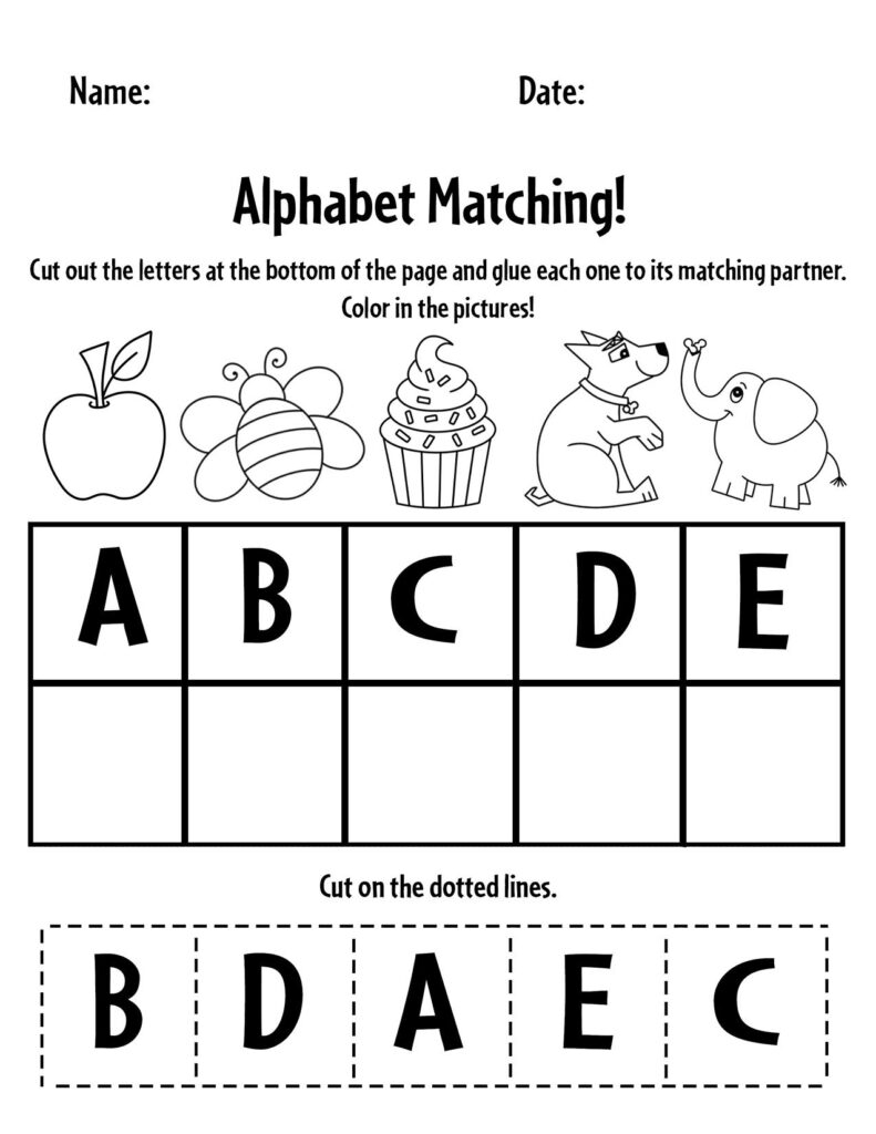 preschool alphabet printables