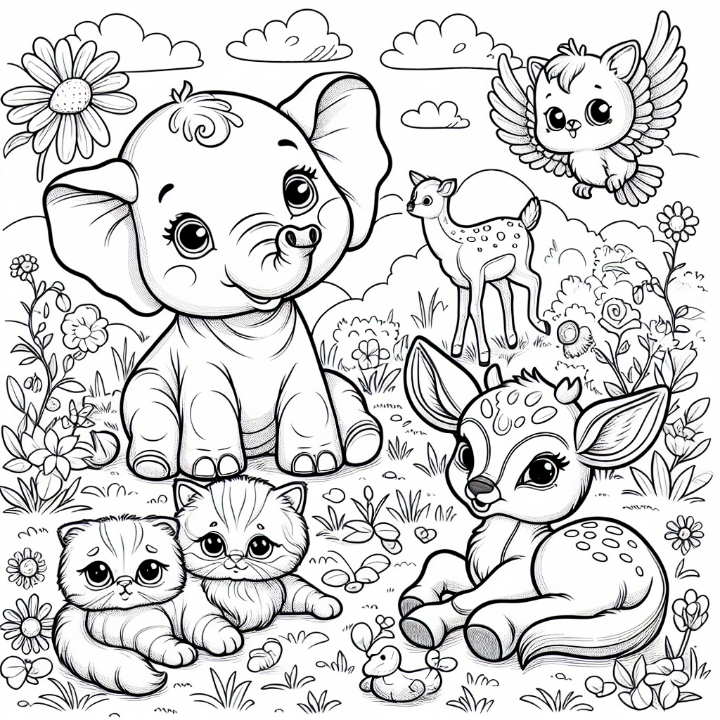 Free Baby animal Color Book 15 Coloring Pages Delightful Baby Animals Coloring Pages For Kids