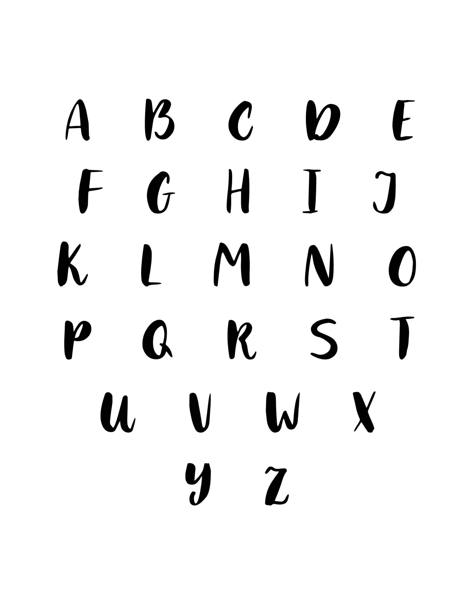 alphabet calligraphy printable