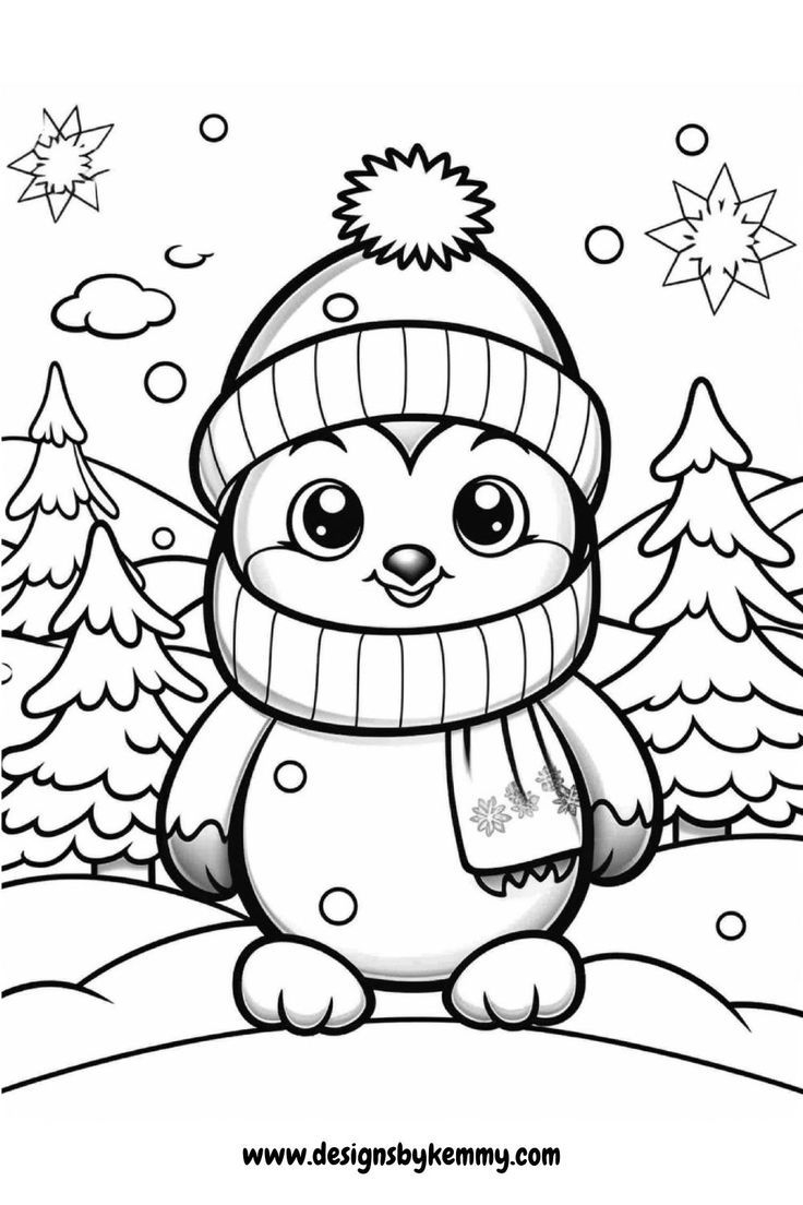 winter animal coloring pages