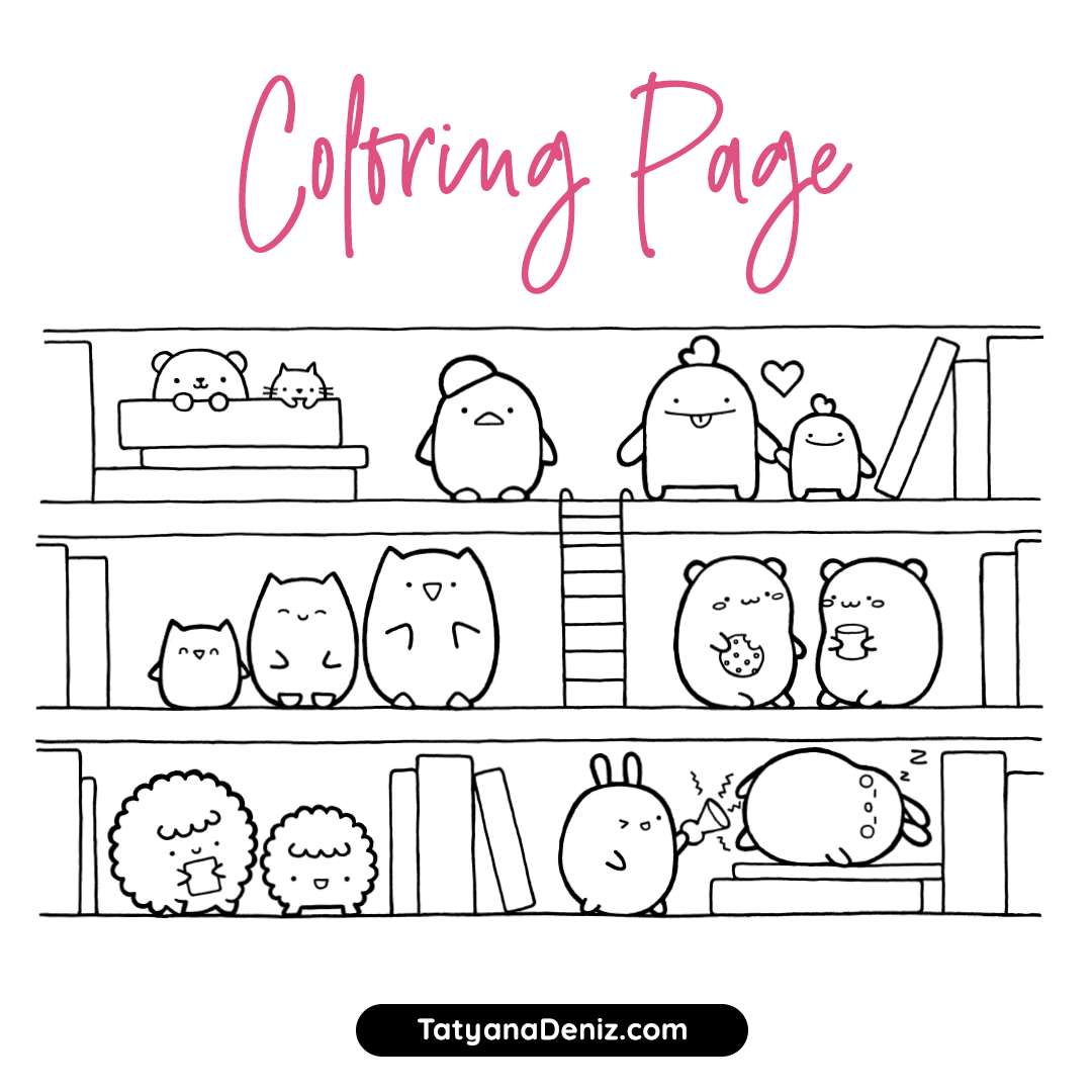 kawaii animal coloring pages