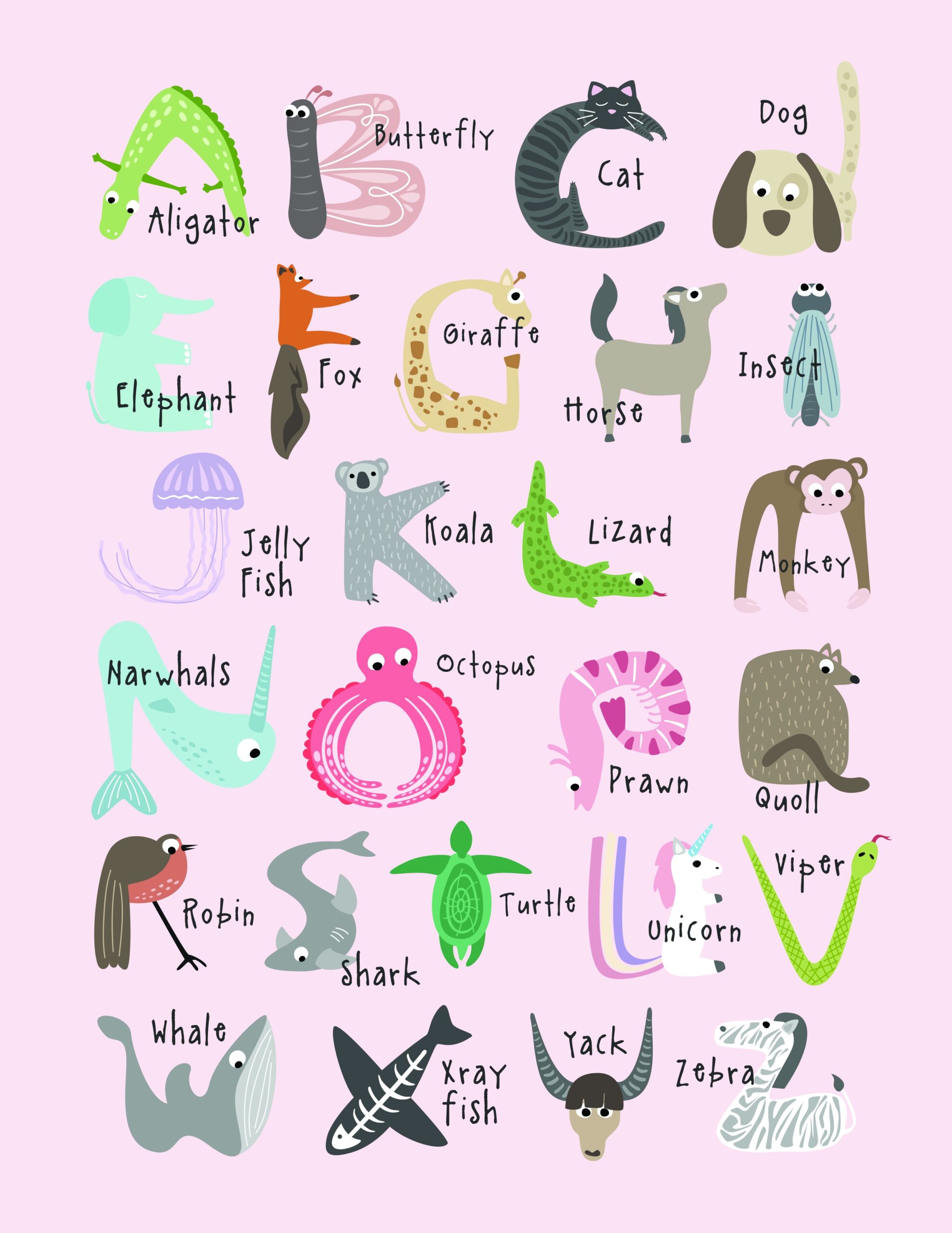 Free Cute And Educational Animal Alphabet Printables Tulamama
