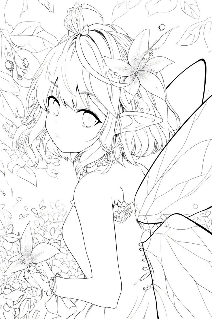 Free Download Colouring Page Coloring Book Animate Fairy Lady