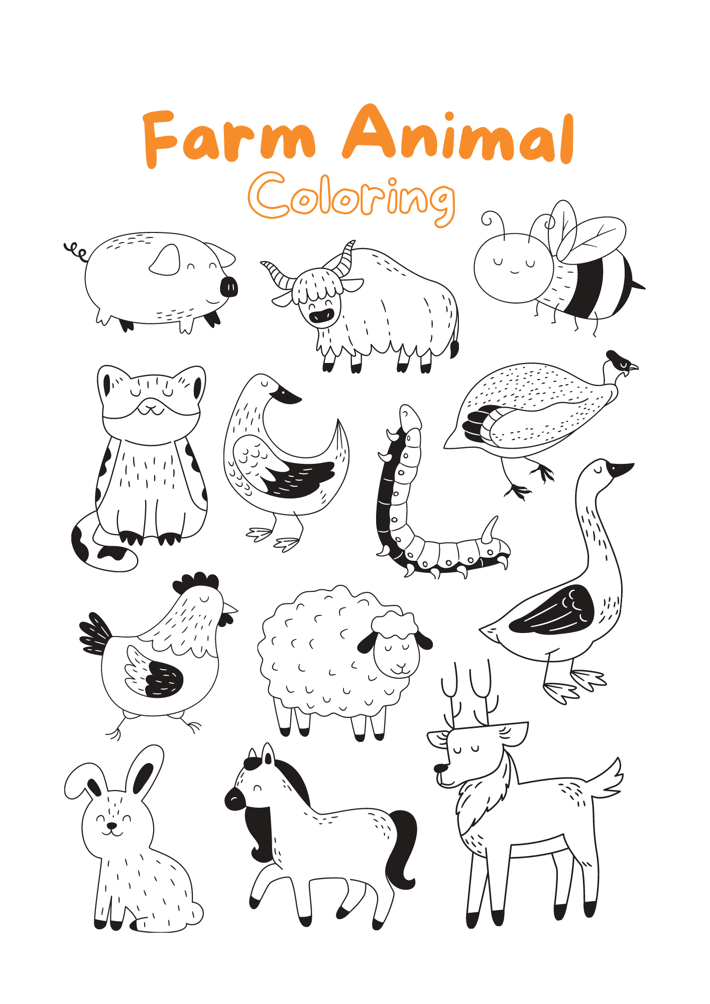 printable farm animals coloring pages