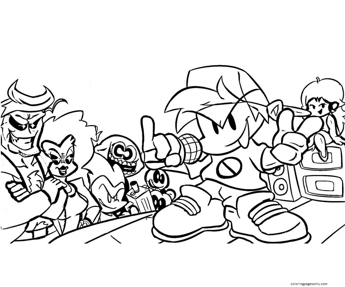 Free FNF Coloring Pages Friday Night Funkin Artsy Pretty Colors