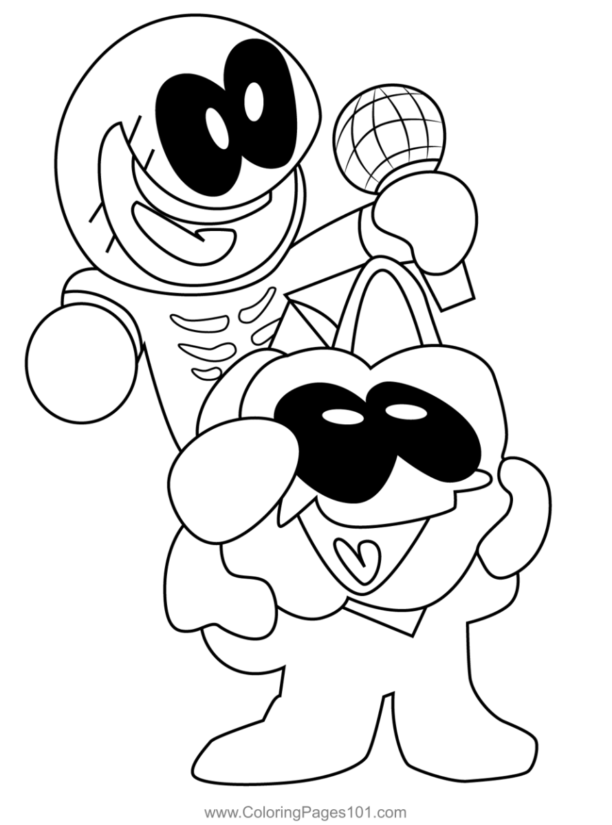 Free FNF Coloring Pages Friday Night Funkin Artsy Pretty Colors