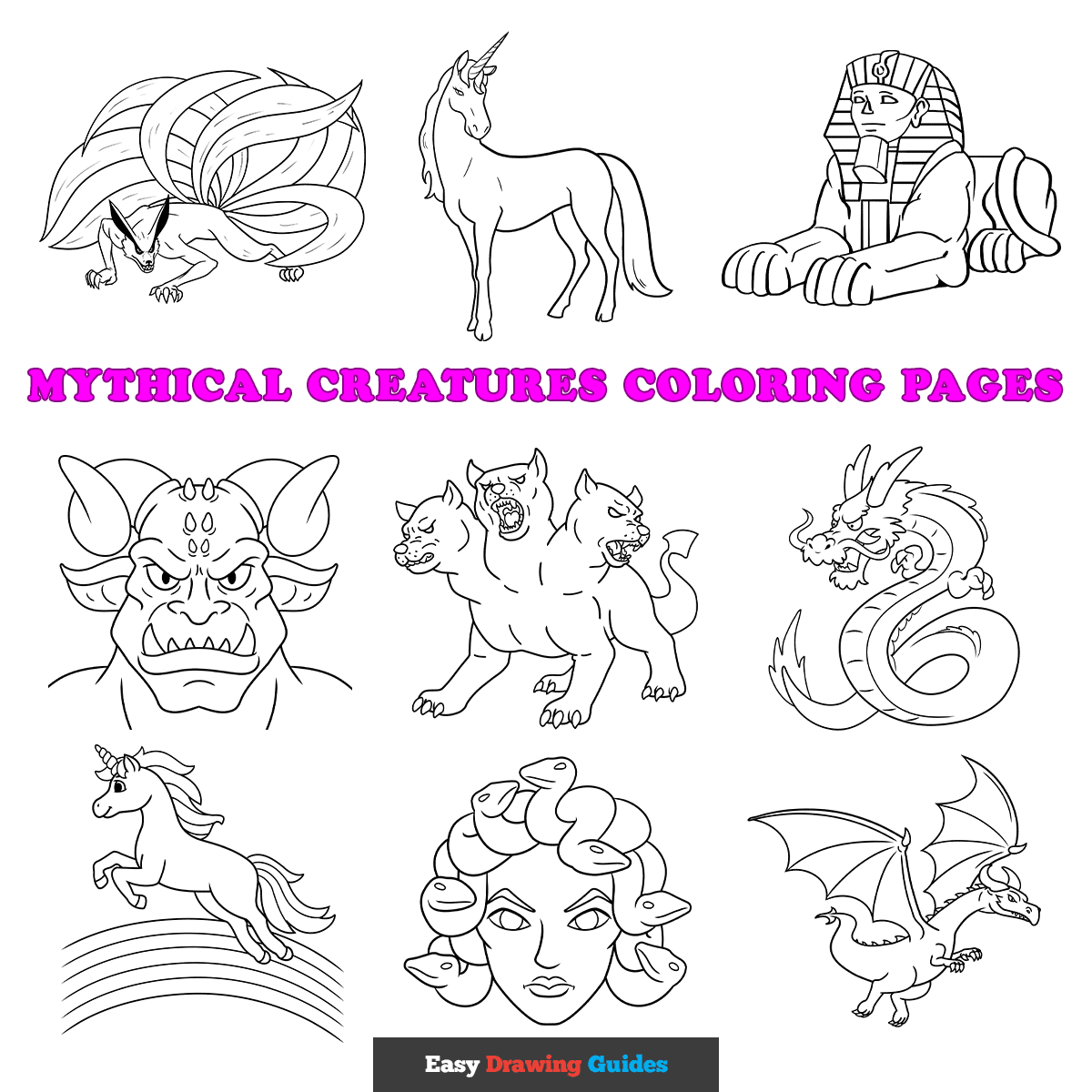 Free Mythical Creatures Coloring Pages For Kids 35 Printable Sheets