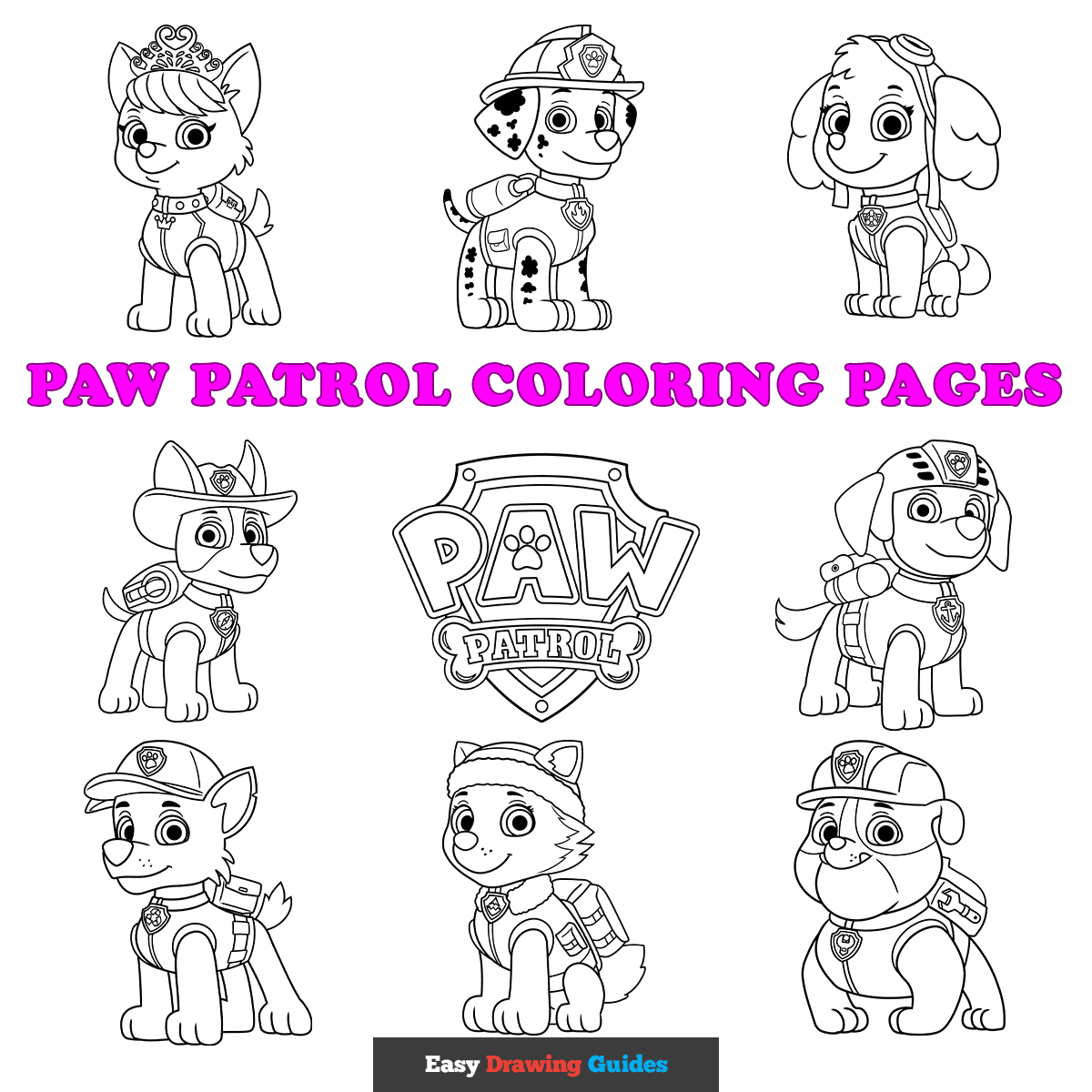 printable paw patrol characters coloring pages