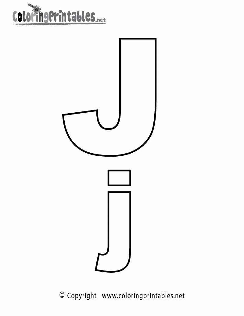 Free Printable Alphabet Letter J Coloring Page
