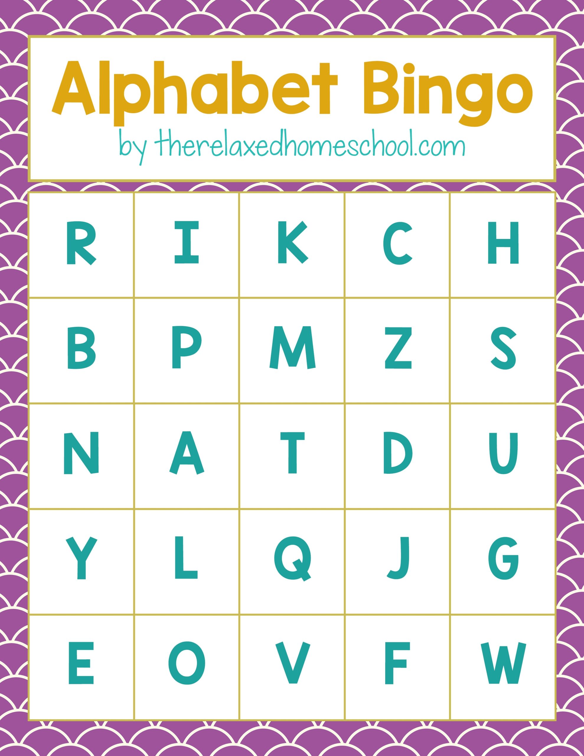 Free Printable Alphabet Letters Bingo The Brilliant Homeschool
