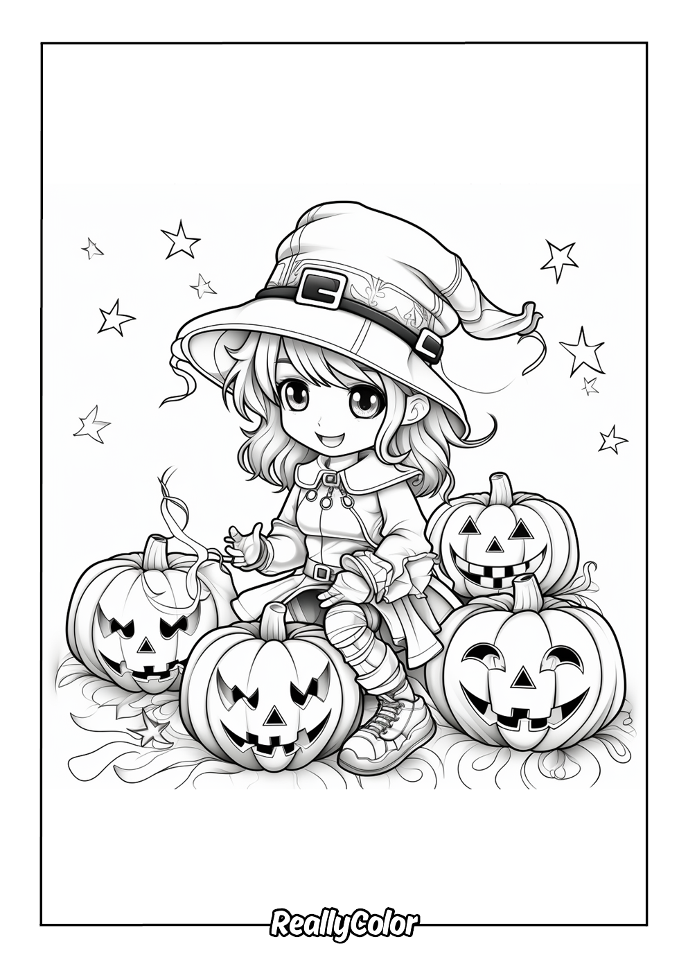 anime halloween coloring pages