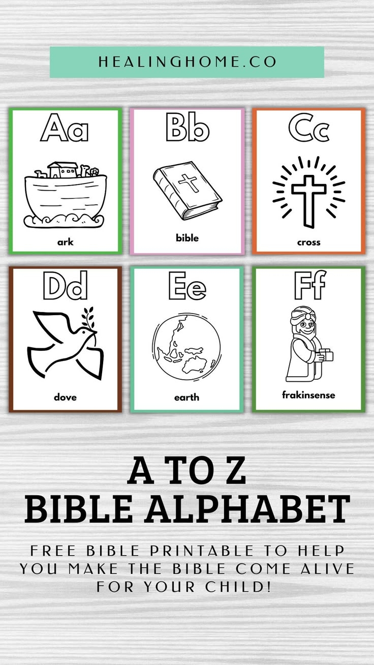 FREE Printable Bible Alphabet For Preschoolers
