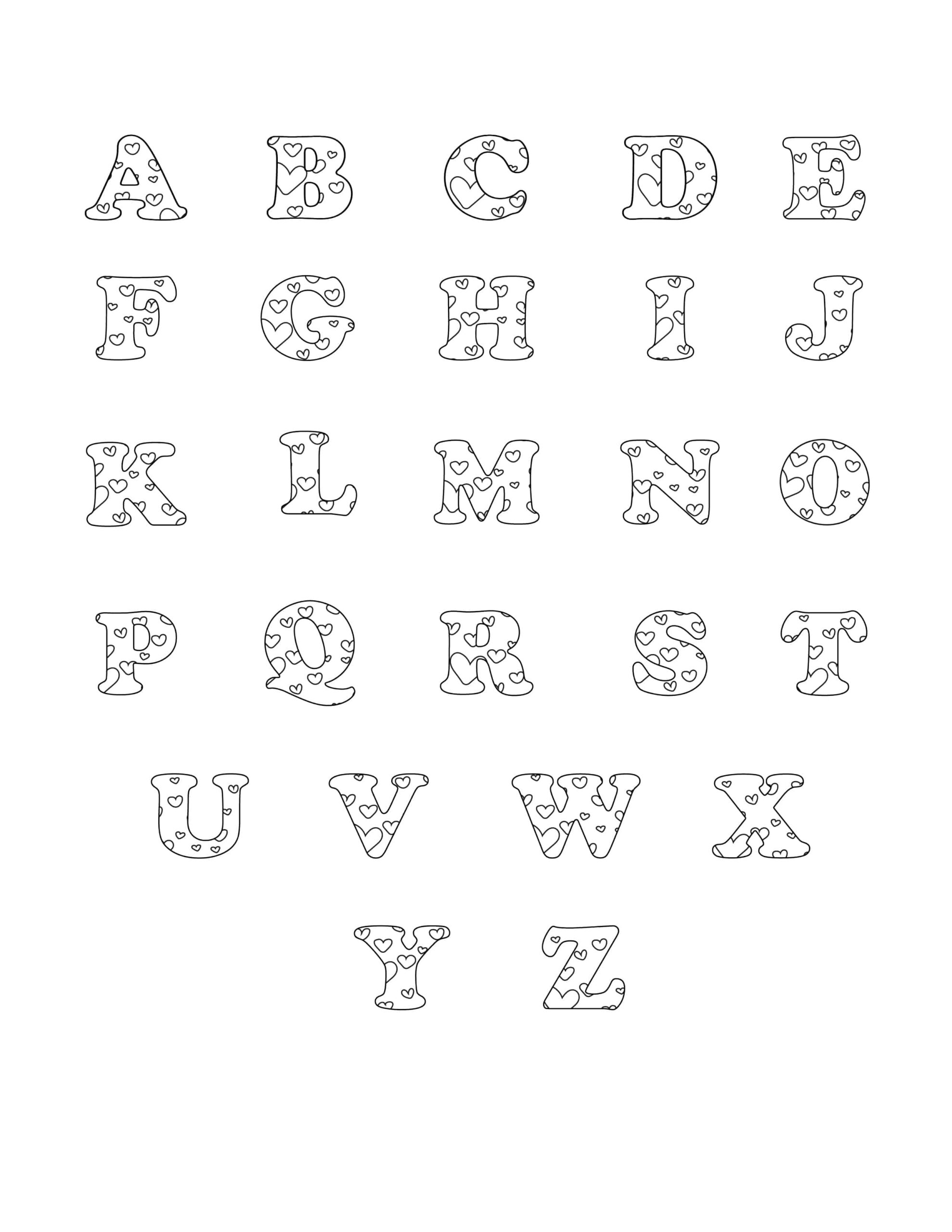 bubble letters alphabet printable