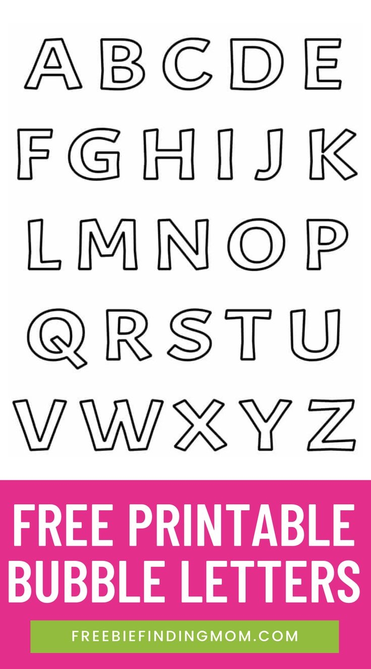 printable bubble alphabet