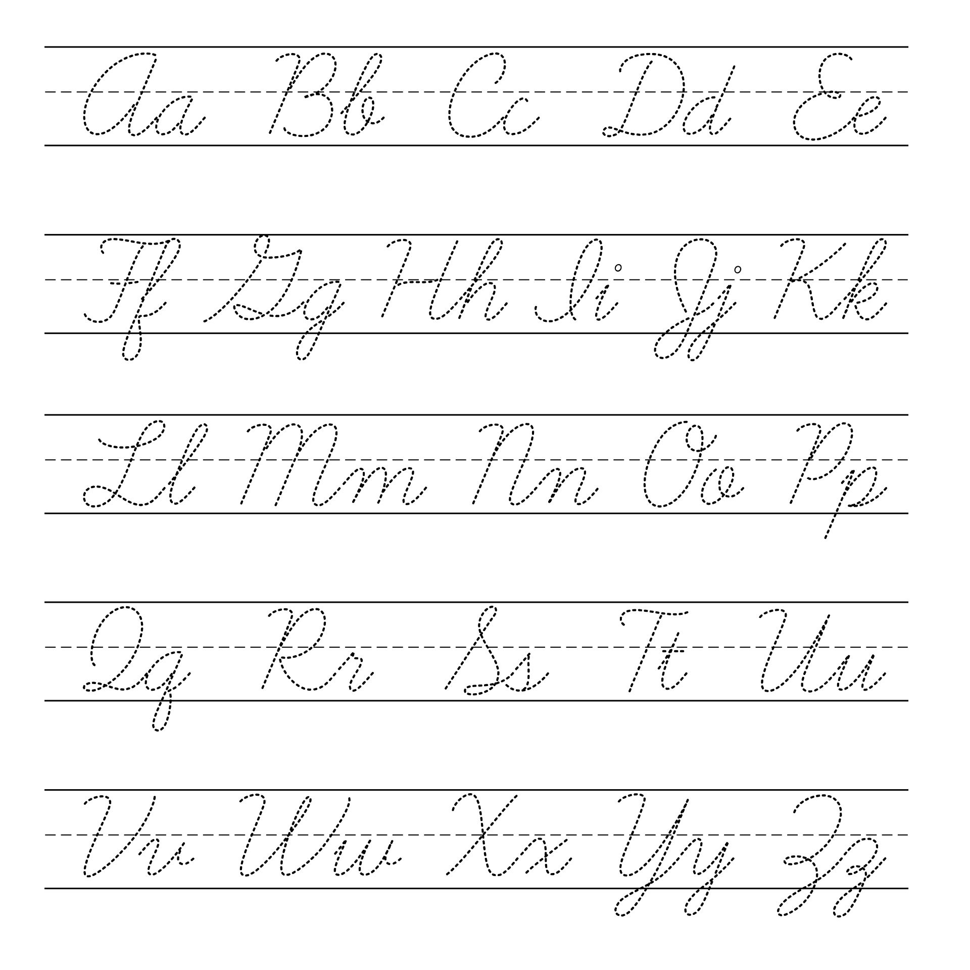 free cursive printable alphabet