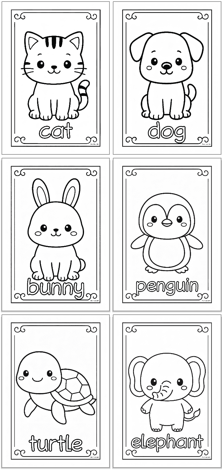 animal easy coloring pages