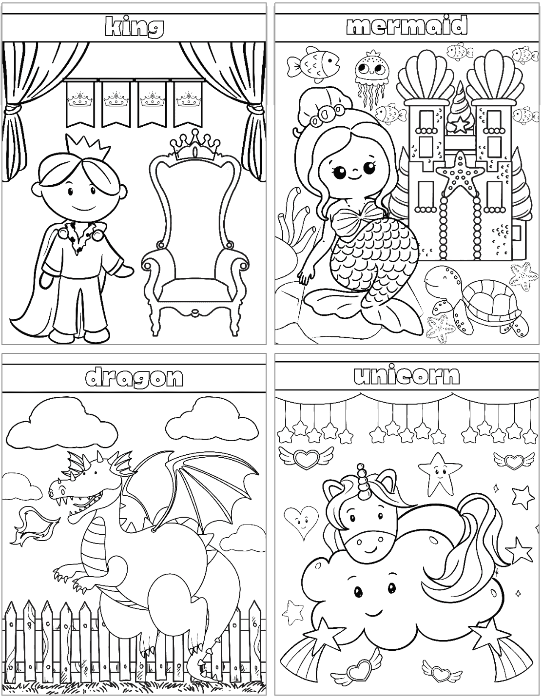 Free Printable Fairytale Coloring Pages The Artisan Life