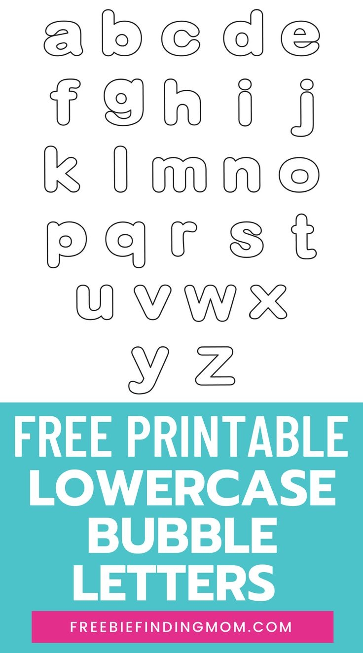 Free Printable Lowercase Bubble Letters