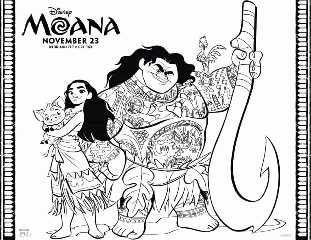 Free Printable Moana Coloring Sheets Hispana Global