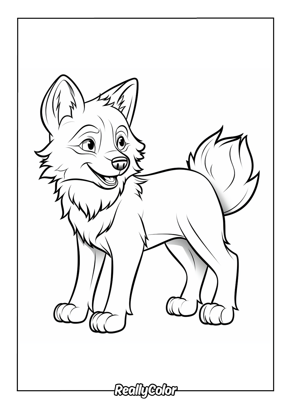Free Printable Wolf Anime Coloring Pages