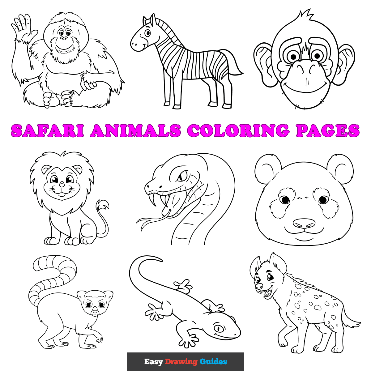 easy printable easy animal coloring pages