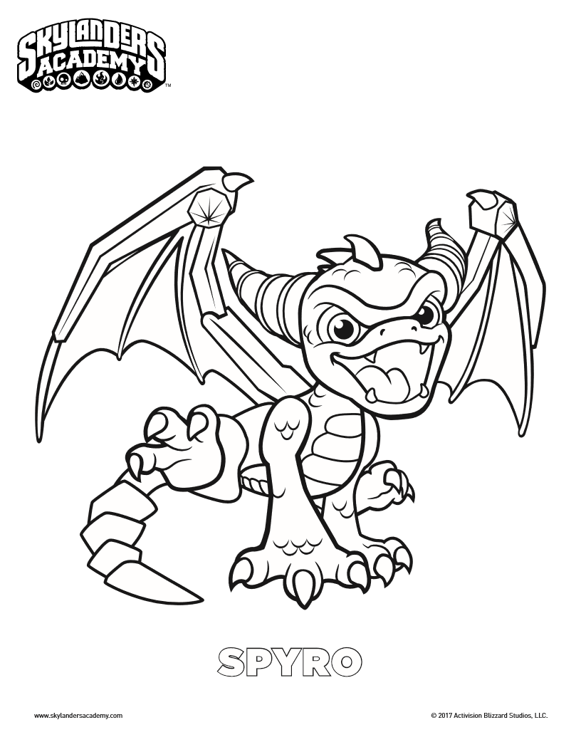 Free Skylanders Spyro Coloring Page Mama Likes This