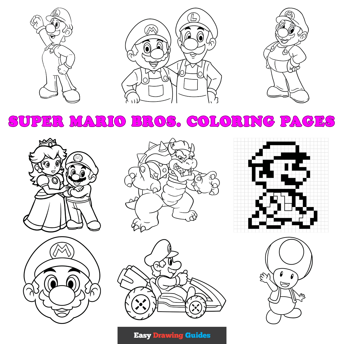super mario brothers characters coloring pages