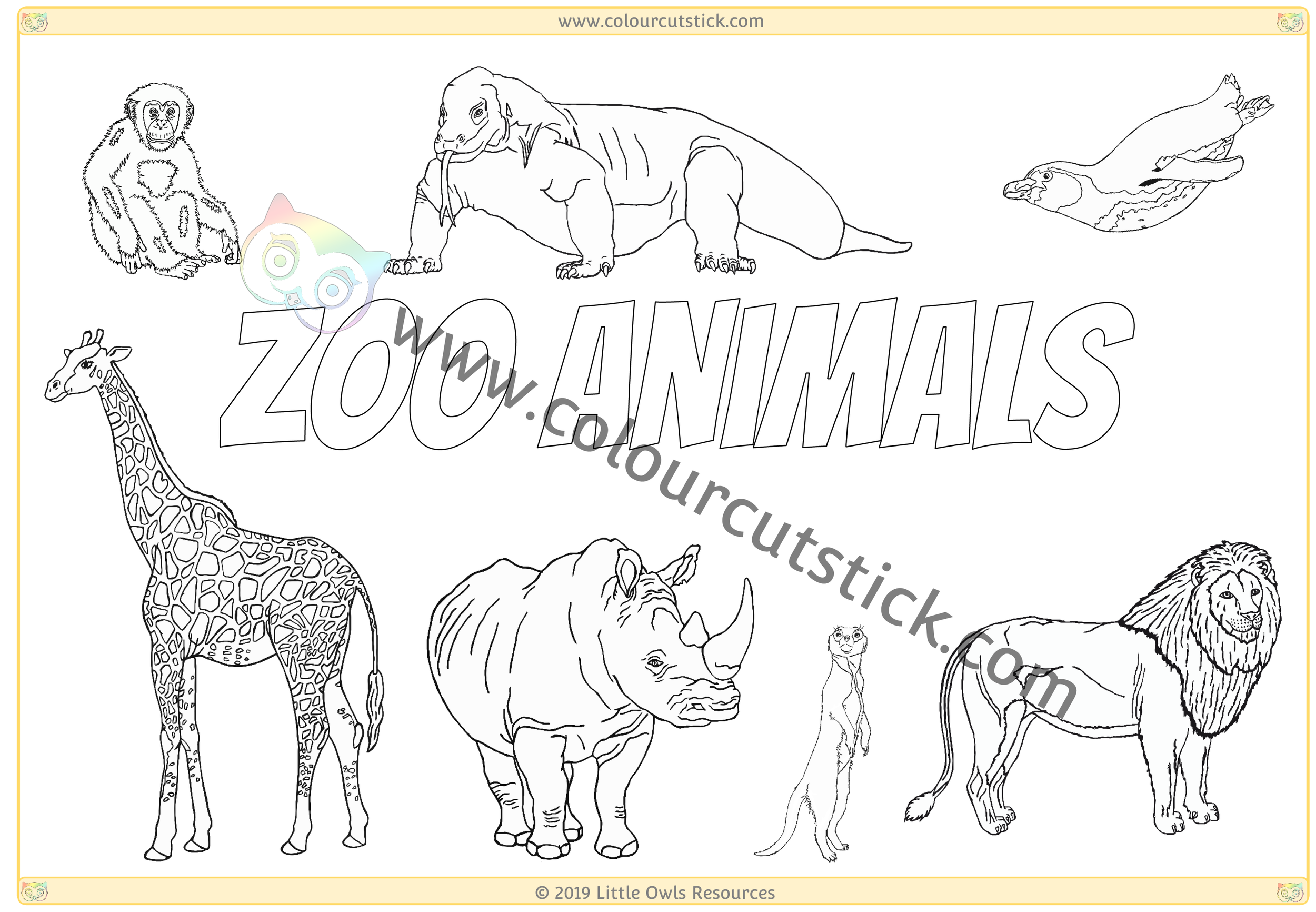 zoo animal coloring page