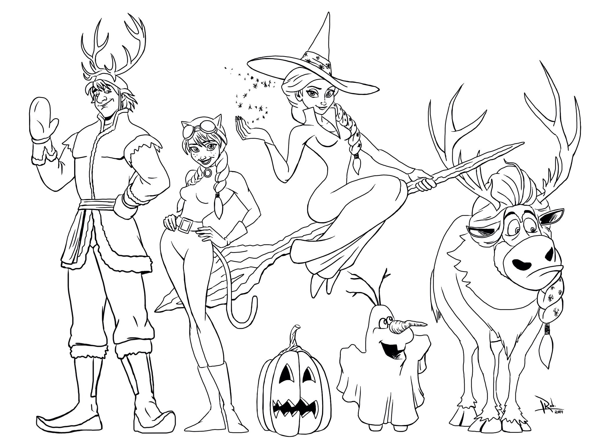 frozen coloring pages all characters