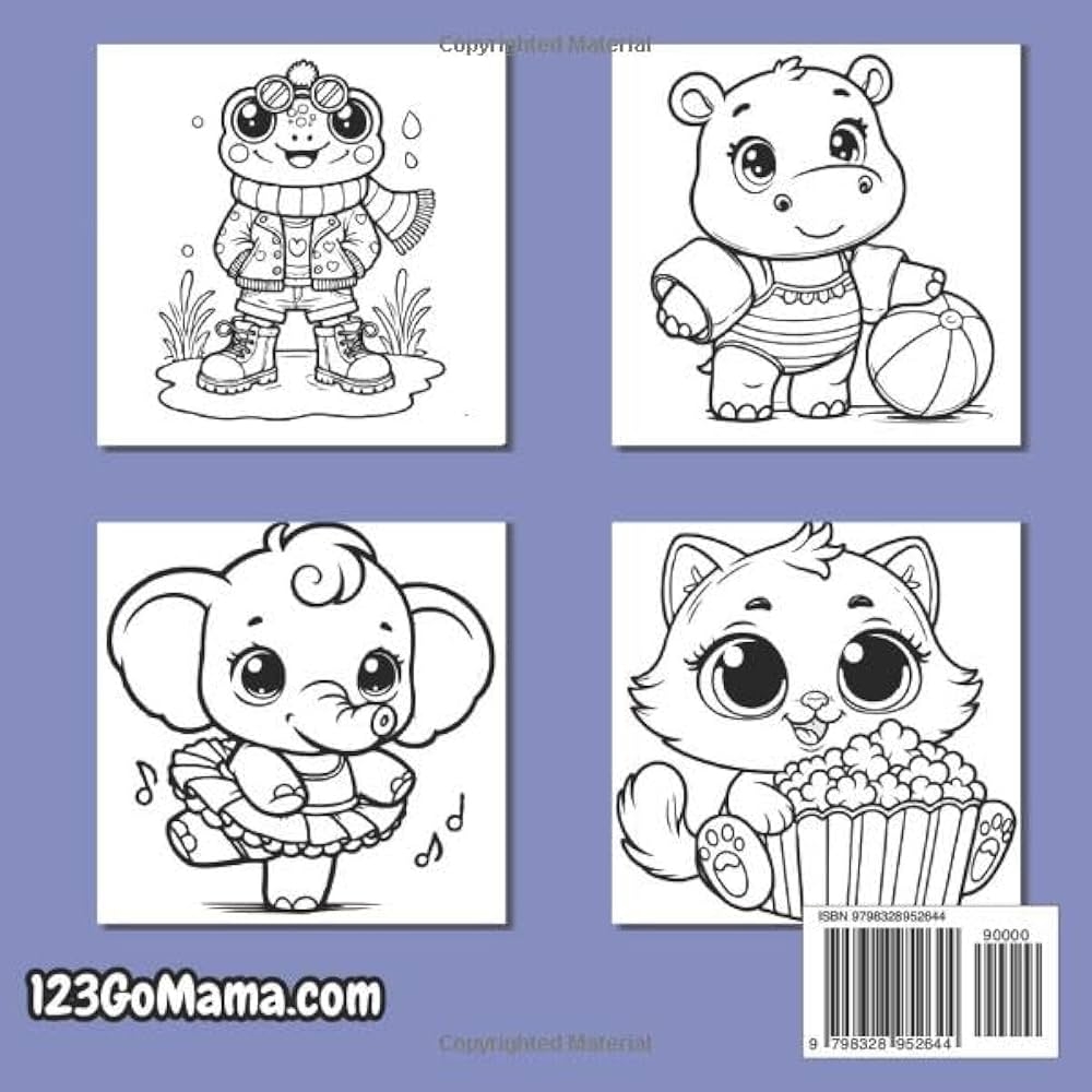 Funny Punny Animals Coloring Book For Kids And Adults Bold And Easy Funny Animals Funny Animals Coloring Book 123GoMama 9798328952644 Amazon Books