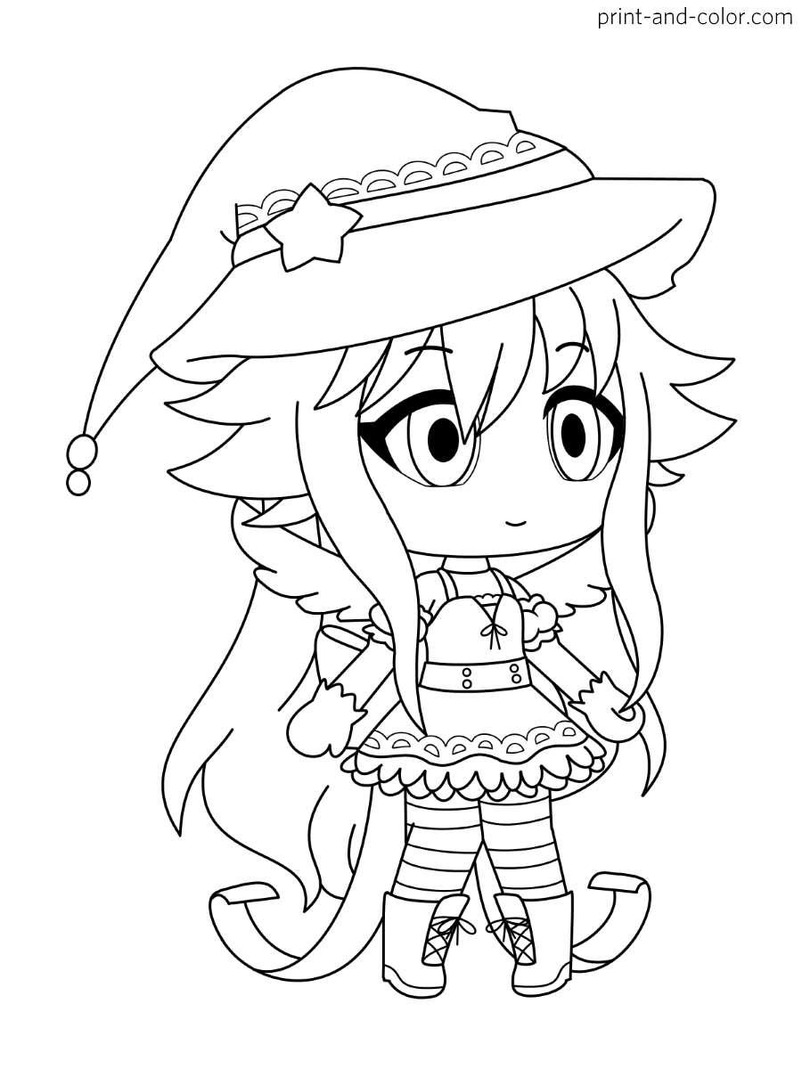gacha characters coloring pages
