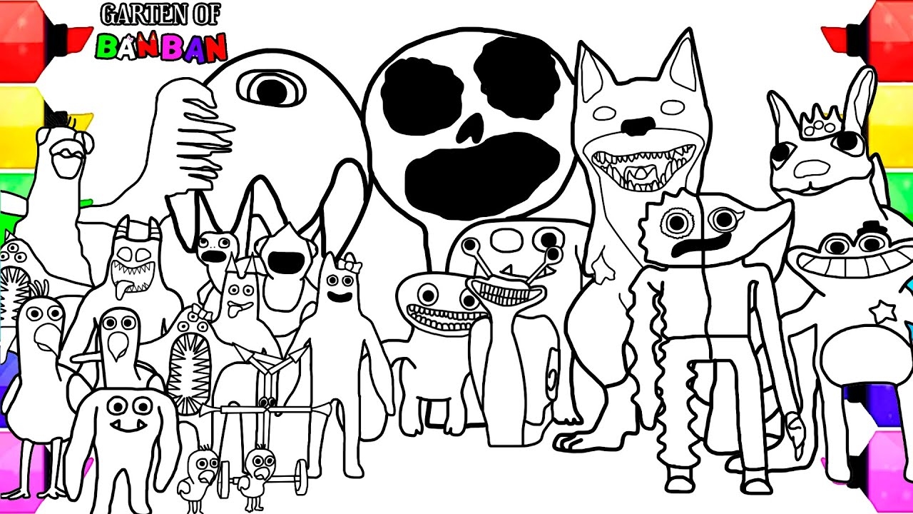 garten of banban characters coloring pages