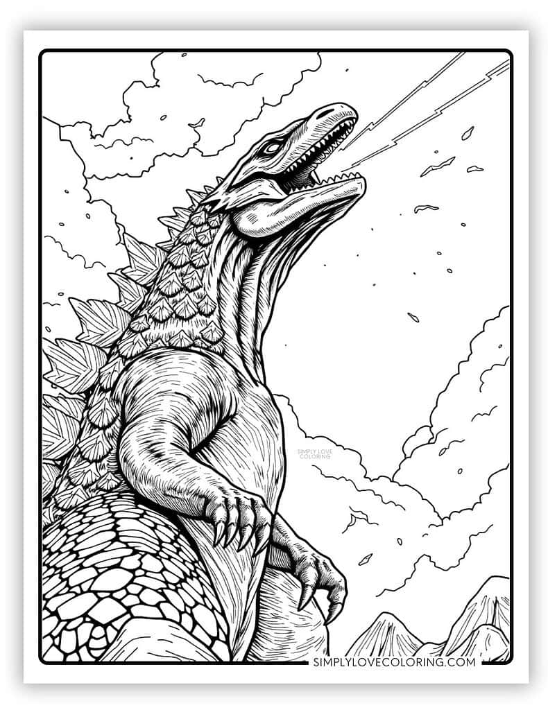 godzilla characters coloring pages