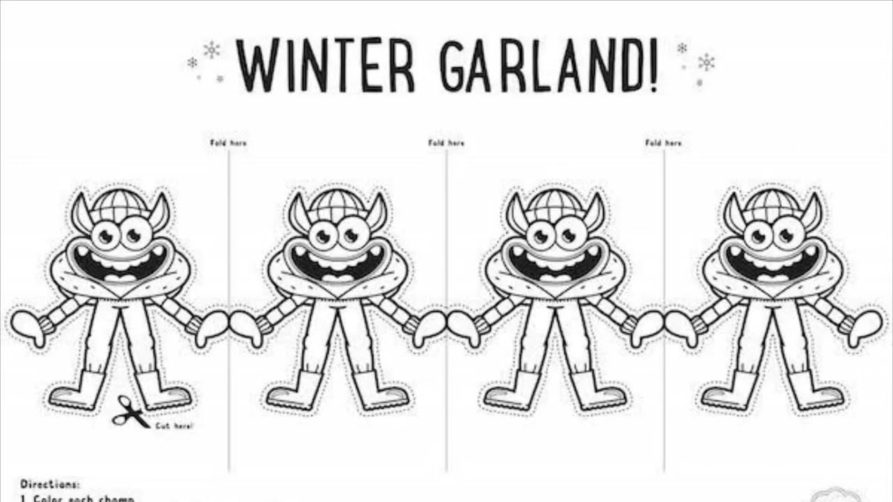 GoNoodle Freckles Sinclair Winter Garland Coloring Page CHRISTMAS IN JULY EDITION YouTube